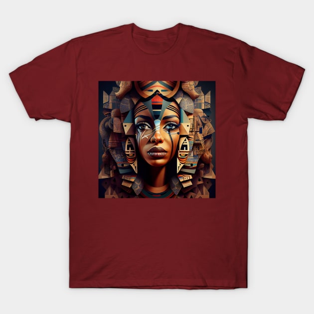 Womans painted face with intricate hairstyle. T-Shirt by Artisticwalls